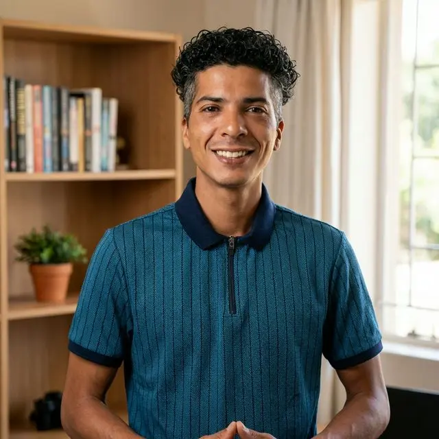 Johan Ong - ICT Specialist & Software Developer Utrecht Portret van Johan Ong, ervaren ICT-specialist en software developer in Utrecht, glimlachend in een kantooromgeving.